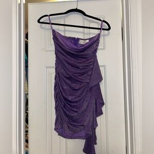 American Threads Purple Sparkly Formal Cocktail Dress